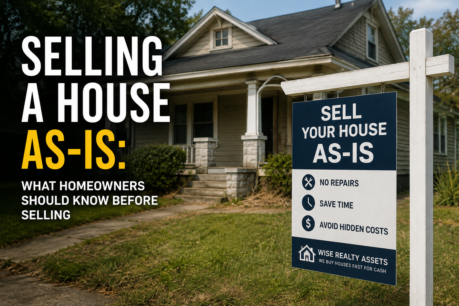 Homeowner considering selling a house as-is without making repairs
